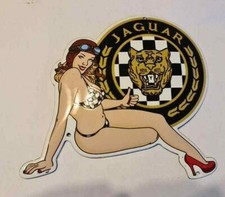 Jaguar Woman Garage. Porcelain Emaille Enamel Shield Sign Plate Retro