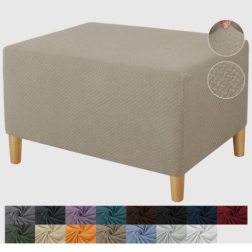 Fußhocker Stretch Bezug Hocker Ottomane Aufbewahrung Sofa Schonbezug Rechteck Schutz - Bild 23 von 40