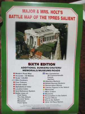 Major & Mrs Holt's Battle Map of the Ypres Belgium WW1 Battlefield incl Aust