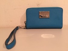 MICHAEL KORS BILLETERA ELECTRÓNICA MULTIFUNCIONAL MUÑECA FUNDA TELÉFONO VERANO AZUL!