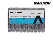 Redland Dental 30 pc. Red #003 25 mm Endo Stainless Steel Barbed Broaches 