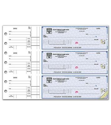 3-On-A-Page High Security 1 Part Business Size Checks / Deluxe-Nebs / 53222DS