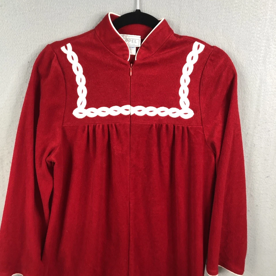 Bata Appel vintage para mujer pequeña terciopelo rojo Navidad abuela femenina Foto 4 de 4