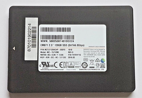 128 GB SATA III Samsung SSD CM871 MZ-7LF1280 3D-NAND MLC 2.5" Festplatte