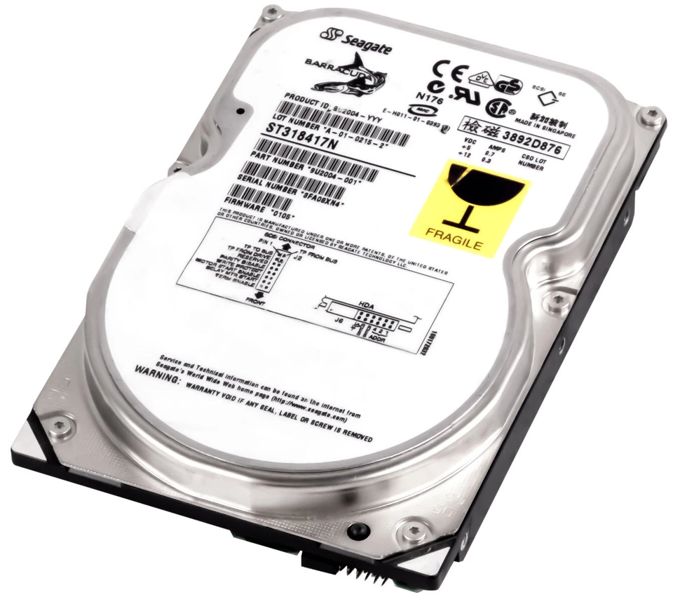 Hard Drive Seagate Barracuda ST318417N 18GB 7200RPM Ultra2 SCSI 3.5" Inch - Image 2 of 3