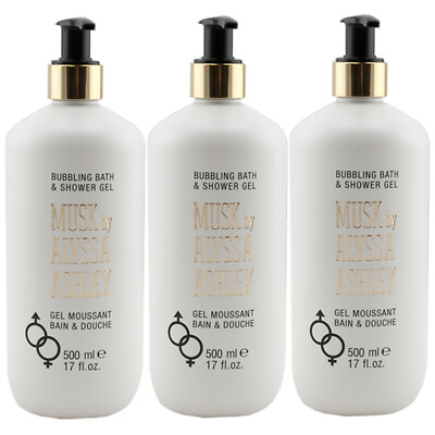 Alyssa Ashley MUSK Bade- und Duschgel 3 x 500 ml Bubbling Bath -besonders mild