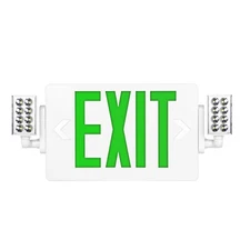 UL Listed 6 Pack Led Green Exit Signs with Battery Backup Combo Exit Lights Set.