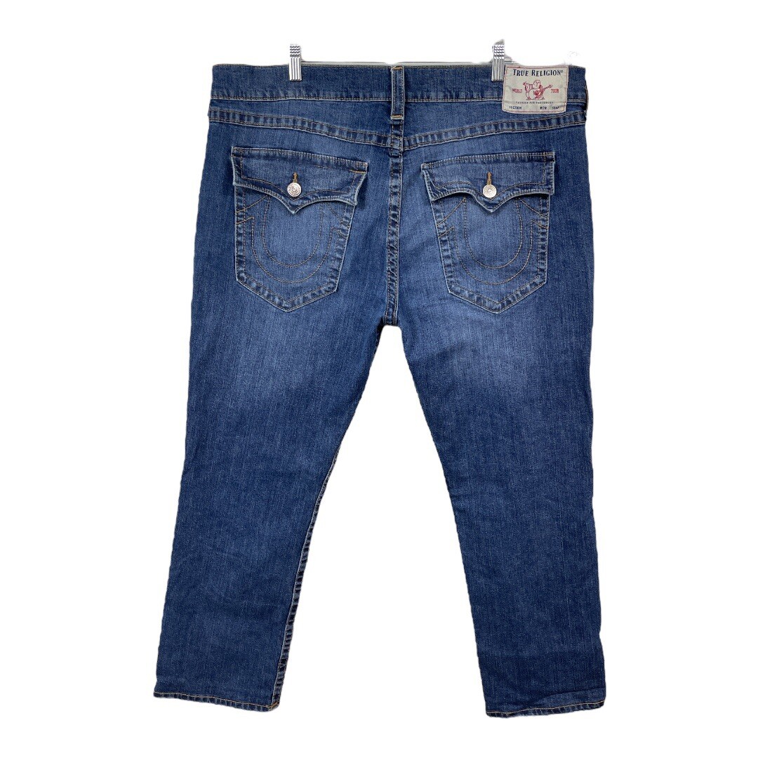 True Religion Men's Ricky Relaxed Straight Leg Jeans Size 42 Blue
