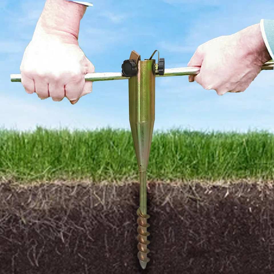 STEEL HEAVY DUTY SCREW IN GROUND SPIKE WASHING LINE PARASOL ROTARY AIRER STAND - Image 2 of 4