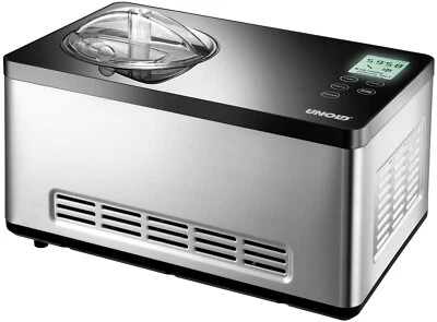 Unold 48845 Gusto Eismaschine mit Kompressor Eis Maschine Eiscreme Edelstahl 2L