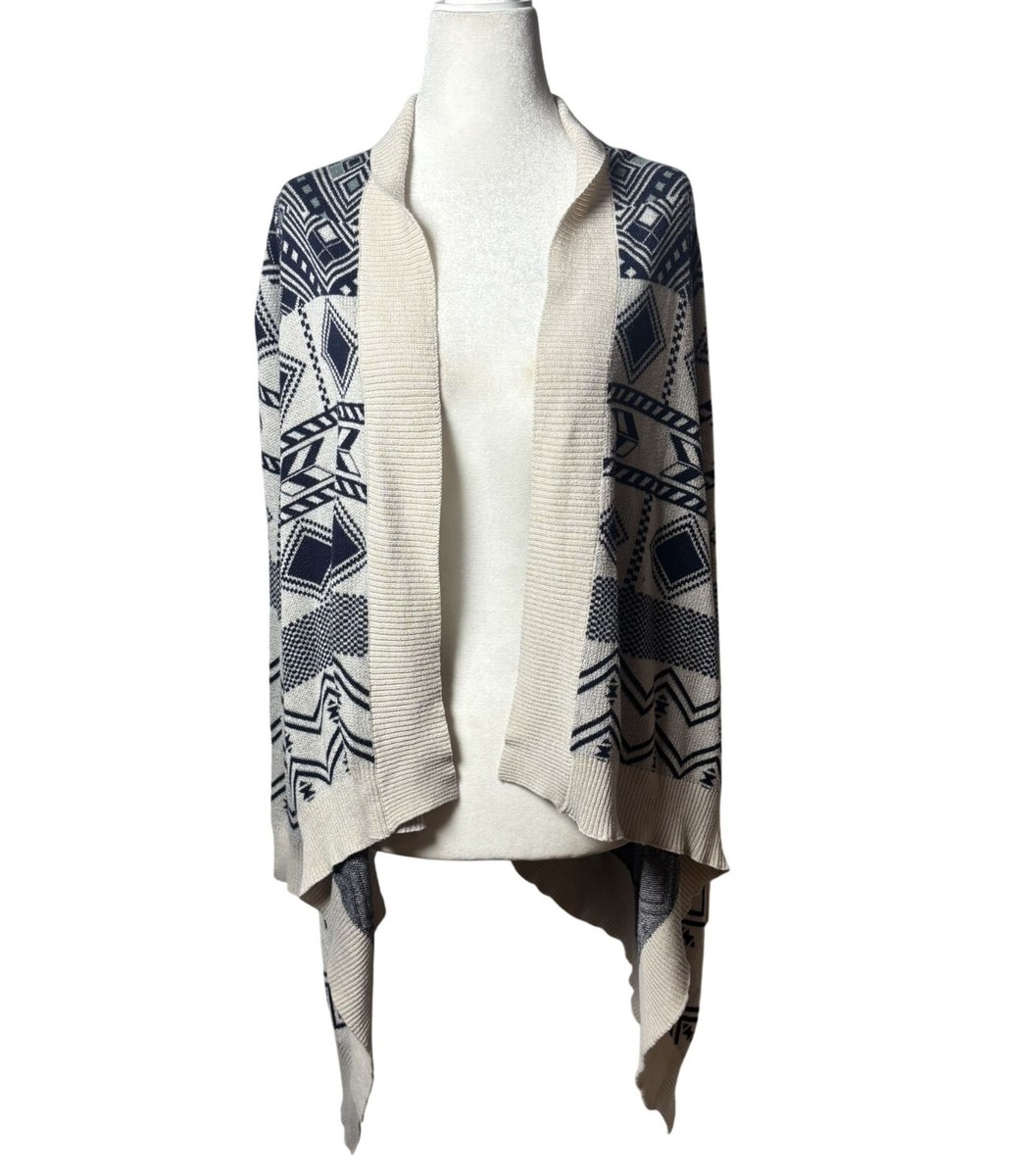 Pink Republic Womens Open Front Aztec Cardigan Sweater Size L
