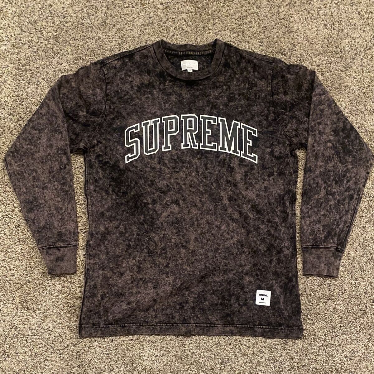 Supreme Acid Wash Arc Logo Long Sleeve Shirt Men's Medium Supreme Acid Wash Arc Logo Long Sleeve Shirt Men's Medium