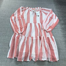 New Oliphant Dress Women Extra Small Ballon Sleeve Short Dress Coral 1116V