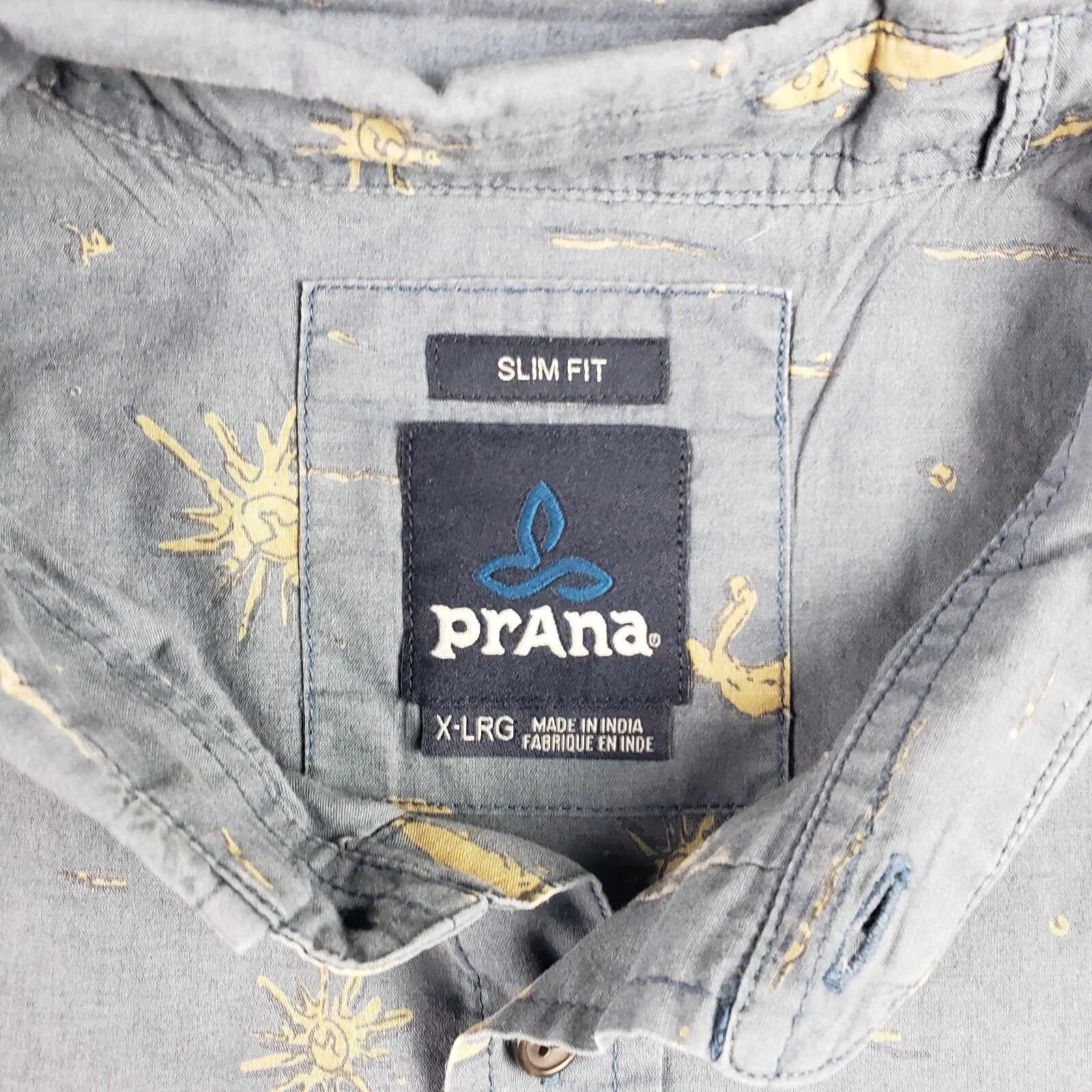 prana casual button classic slim fit fish outdoors print shirt