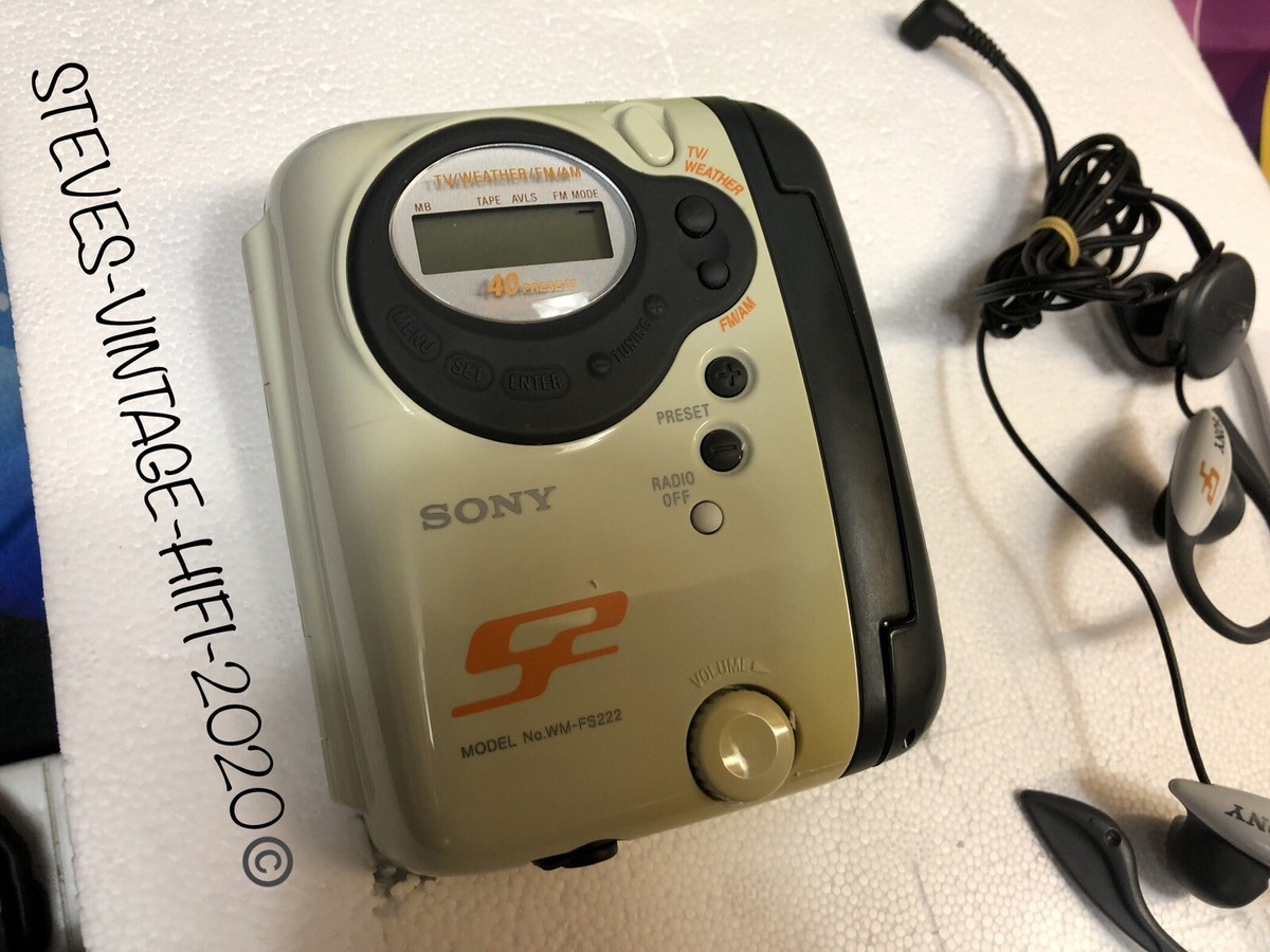 SONY WM-FS222 S2 SPORTS WALKMAN RADIO Cassette Player + S2
