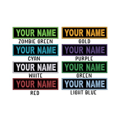 BEST SELLING 3x1 SIZE Custom NAME TAG Embroidered ''Iron on'', USA FAST SHIPPING