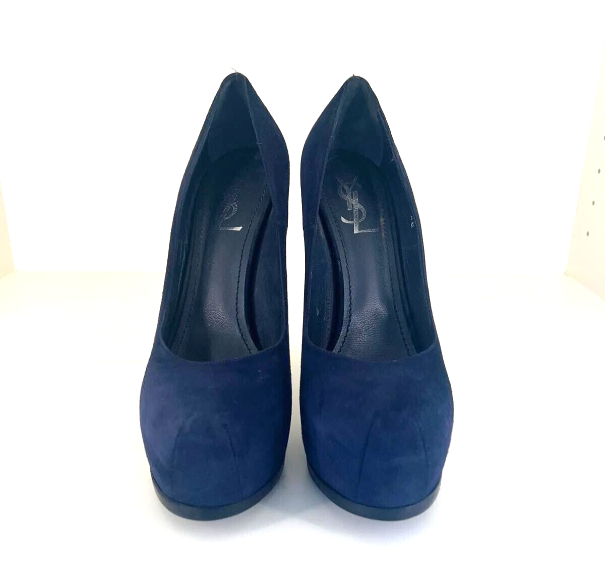 YSL Yves Saint Laurent Tribtoo décolleté platform blu navy EU 40 US 10