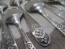 Vintage French silver-plated 12 soup spoons Christofle Villeroy LXIV 20,6cm