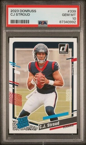 CJ STROUD 2023 Donruss Rated ROOKIE Card RC #339 PSA 10 Gem Mint! C. J. FREE S&H