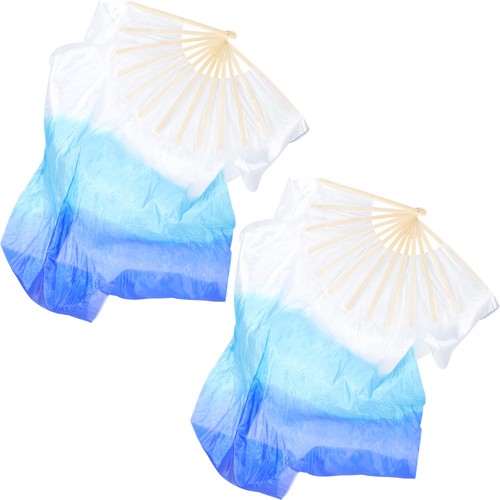 2 Pcs Dance Fan Belly Dancing Dancer Accessories Women's Performance Long Cloth