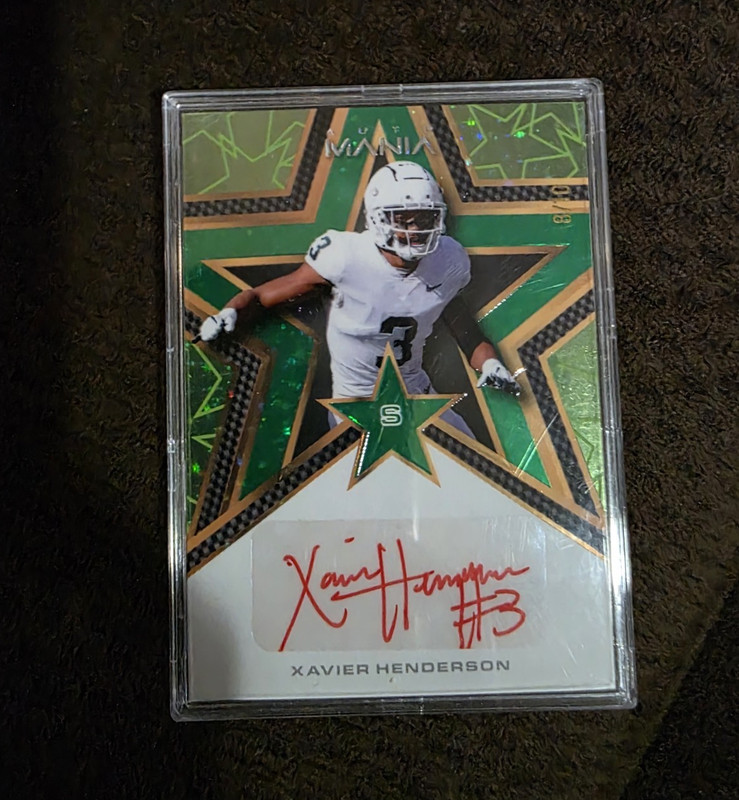 Wild Card Pro-Look Star Xavier Henderson Lime Stars Dots /10 Auto RC