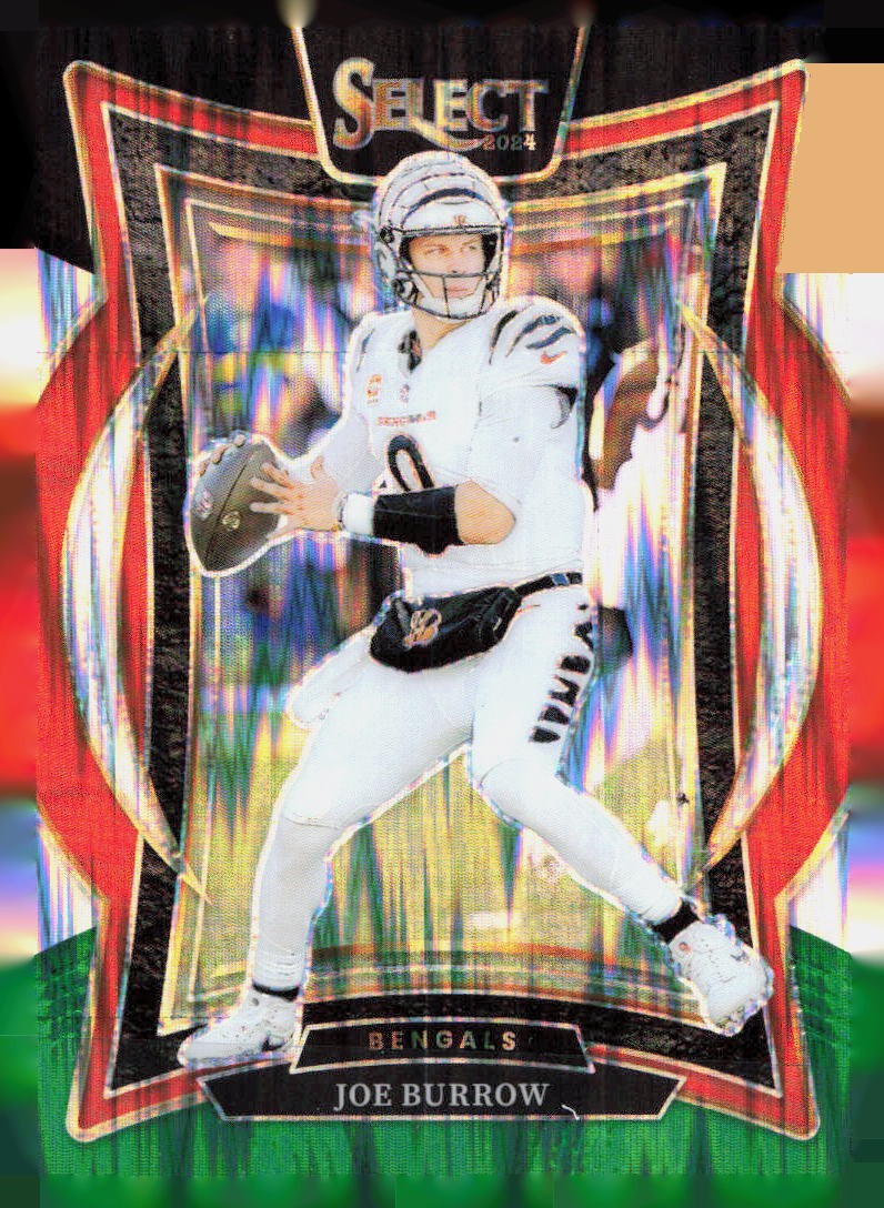 2024 Panini Select #39 Joe Burrow Black & Green Prizm Shock (B110)