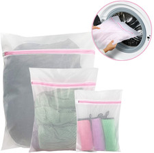 3 PCS Zipped Mesh Laundry Bag for Delicates Washing Clothes Wash Bag NEW USA