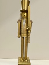 Large 3-foot Gold Wood Nutcracker Christmas Holiday Decor Soldier Sword Glitter