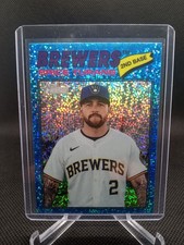 2026 Topps Heritage - Brice Turang #325 Chrome Light Blue Sparkle Refractor