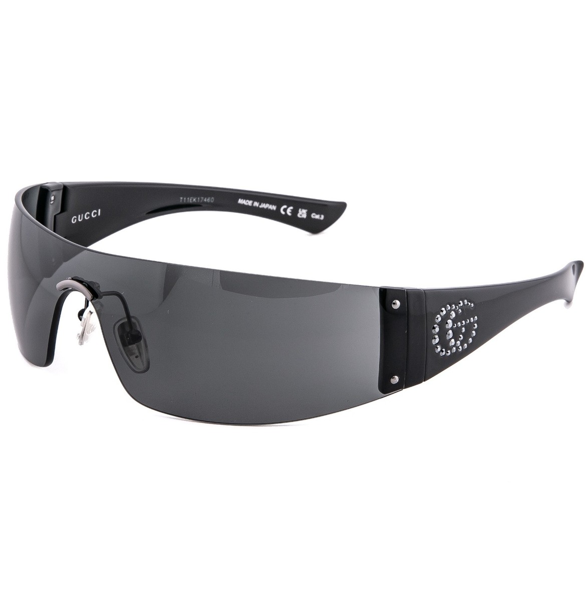 GUCCI GG1958S Black Narrow Wrap 1958 Crystal Logo Unisex Sunglass