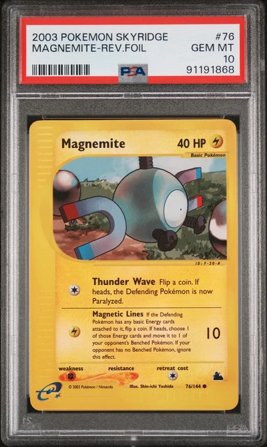 Pokemon Magnemite Reverse Holo Skyridge 76/144 PSA 10 Gem Mint