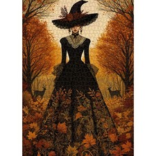 Halloween Witch Fall 1000 Piece Jigsaw Puzzle 27.5 x 19.7 Inch