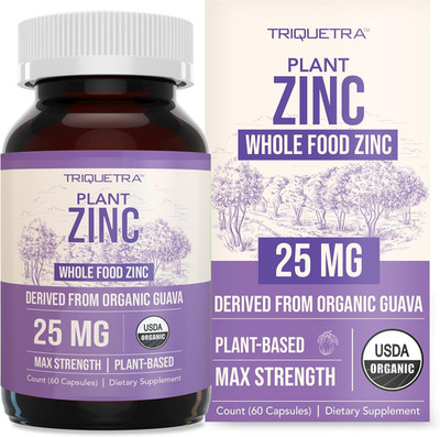Organic Zinc 25 Mg | Whole Food Zinc Supplements | Derived from Organic Fruit, E