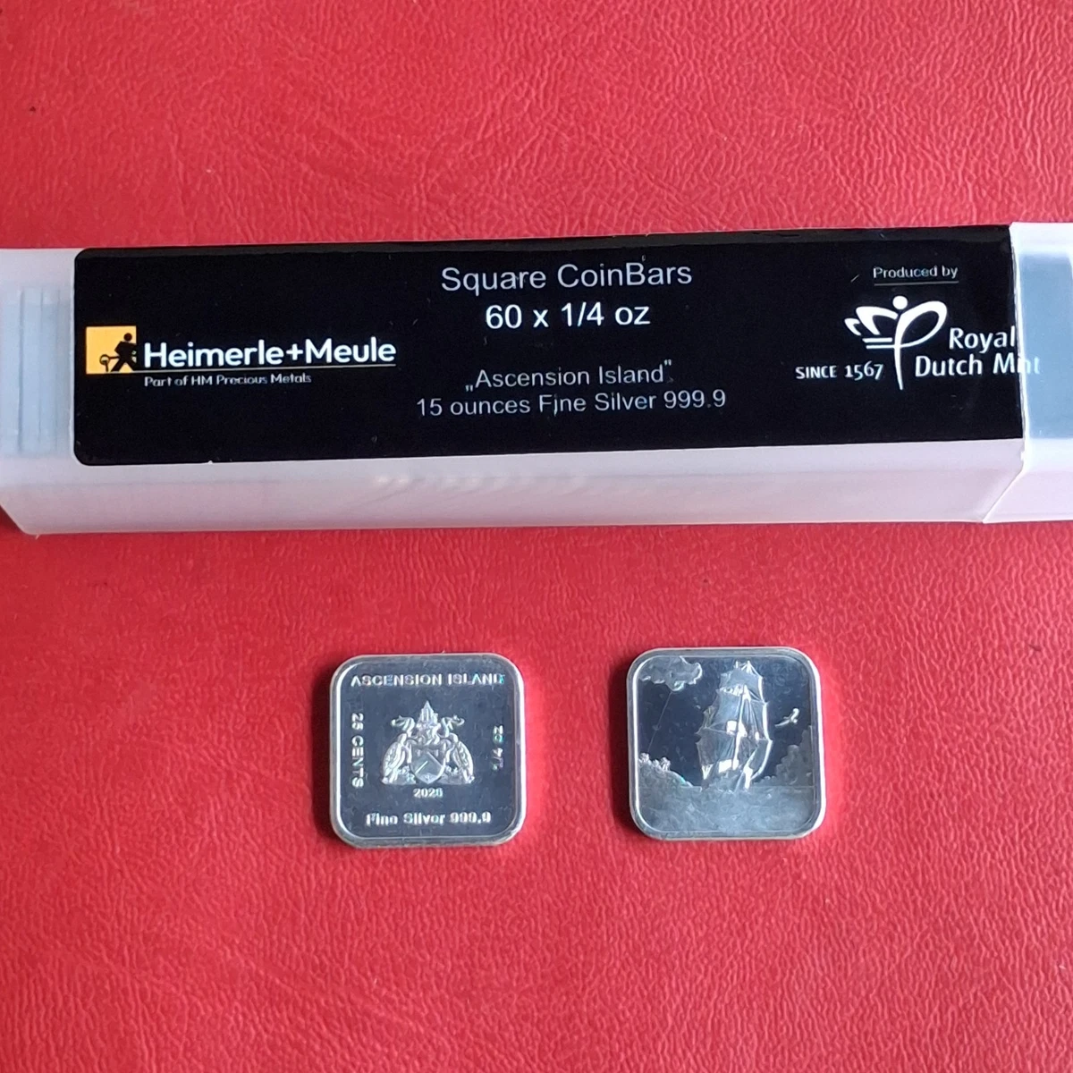 1/4 oz PLATA SILBER Heimerle und Meule Ascension Island Barco Vela Lingote 2026