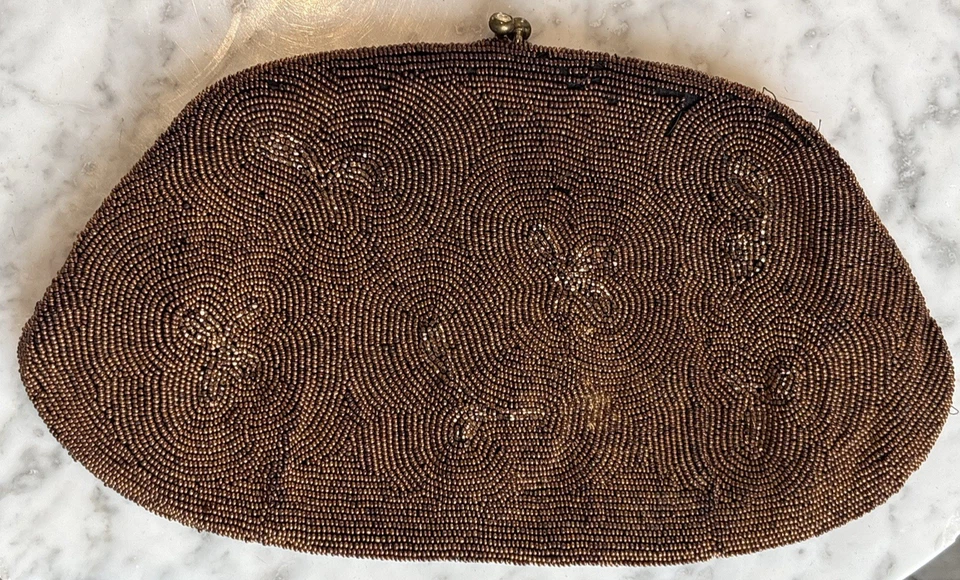 Vintage Jorelle Beaded Copper Clutch Purse, Made in Belgium, Rare Fashion Gifts - Image 2 of 4