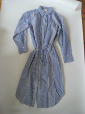 Ann Taylor Size MP T Shirt Blue Stripe Dress W/ Tie New