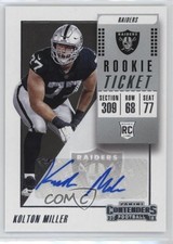 2018 Panini Contenders Rookie Ticket Auto Kolton Miller #237 Auto 14sp