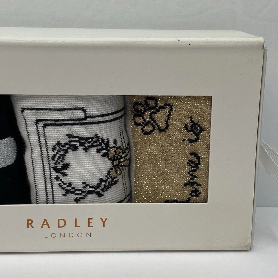 Radley London Socks Women's In Gift Box Set of 3 Polka Dot Holiday One Size New - Image 3 of 4