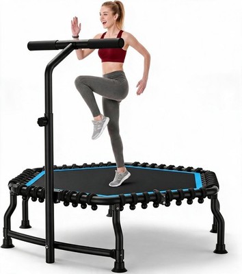 50'' Foldable Rebounder Trampoline for Adults with Large Jumping Area Exercise US