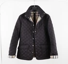 Women's Burberry Brit Size S Black Polyester Quilted Jacket Nova Check