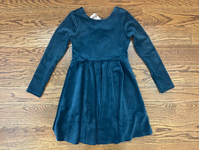NWT Tea Collection Velour Ballet Dress. Size 8. Color Ink (Blue)