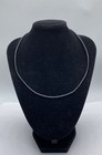 14k White Gold Black Leather Cord Necklace 2.3g — photo 1