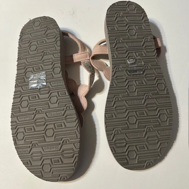 Sandálias Skechers Yoga espuma rosa elástico strass tanga sapatos 10 - Imagem 3 de 4