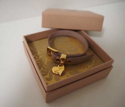 Miu Miu Leather Bracelet Madras Pink Heart Charm | eBay