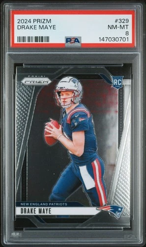 2024 PANINI PRIZM #329 DRAKE MAYE ROOKIE RC PSA 8
