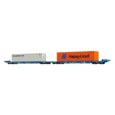 Brawa 48109 H0 Containerwagen Sffggmrrss 36 AAE EP VI MAERSK Hapag-Lloyd H0 Neu