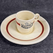 Vintage Grand Hotels Cup & Saucer Globe Pottery Dynon Melbourne Hotel Ware