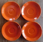 Four Vintage Fiesta 6+ inch Saucers 1936  Original Red