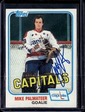 1981-82 TOPPS HOCKEY NHL ON CARD BOLD AUTO #121 MIKE PALMATEER CAPITALS NM-MT