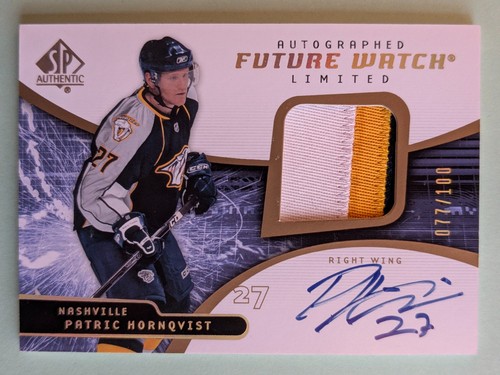Patric Hornqvist [Autograph Limited Patch] #205 2008 SP Authentic card